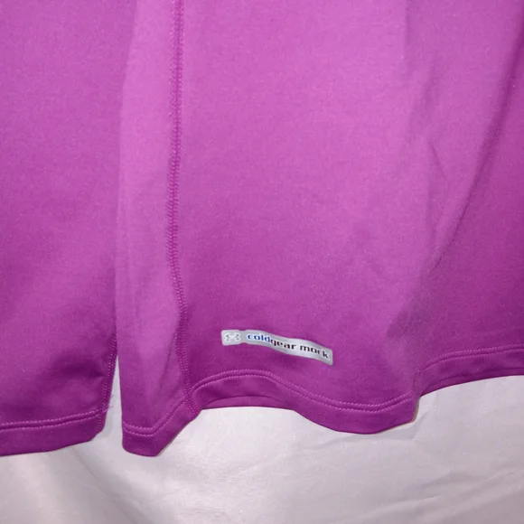 Under Armour Cold Gear Mock Neck Womens Fitted Shirt Size Large Purple - Picture 2 of 11